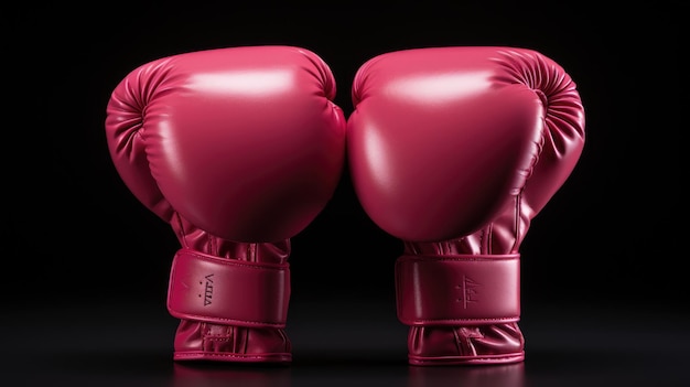 Un gros plan de gants de boxe rose