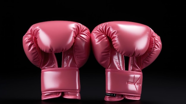 Un gros plan de gants de boxe rose