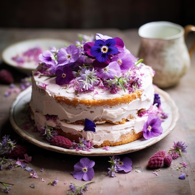 un gros plan d'un gâteau sur une assiette