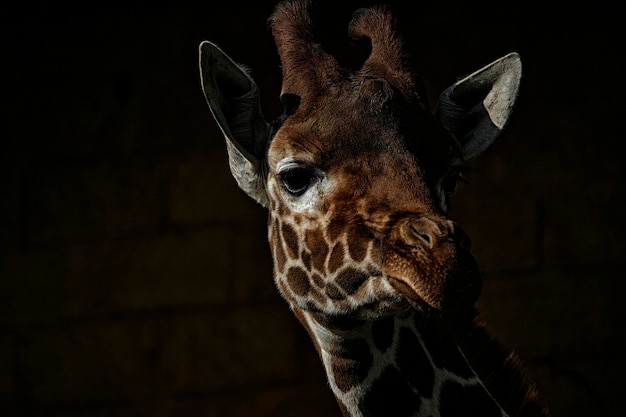 Un gros plan de la girafe