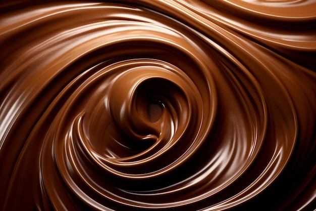 un gros plan d'un glaçage au chocolat avec le fond est fait de chocolat.
