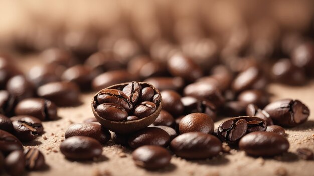 Gros plan de grains de café