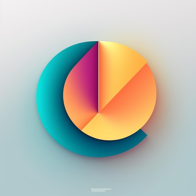 Un gros plan d'un graphique à secteurs avec un cercle au milieu ai générative