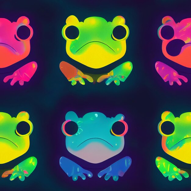 Photo un gros plan d'une grenouille avec des yeux de différentes couleurs et un visage triste