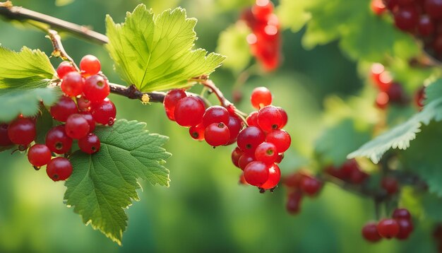 un gros plan d'un groupe de baies rouges sur une branche