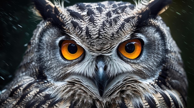 un gros plan d'un hibou