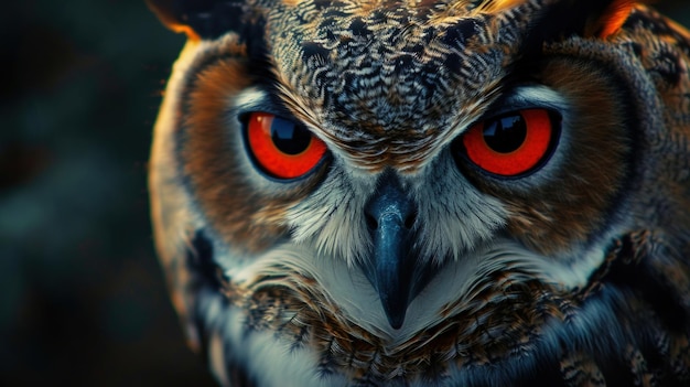 Un gros plan d'un hibou