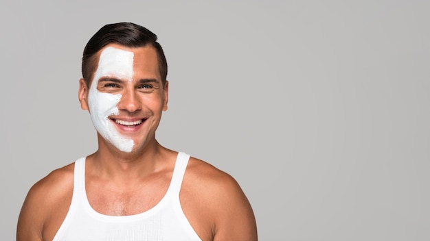 Gros plan, homme, à, masque facial