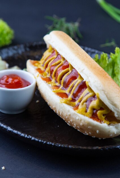 Gros plan de hot-dog classique