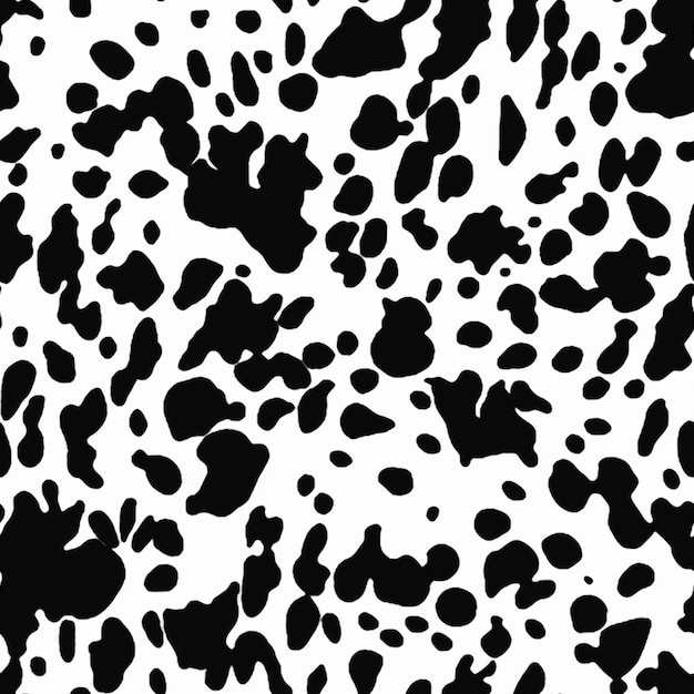 un gros plan d'une IA générative de motif imprimé de vache noir et blanc