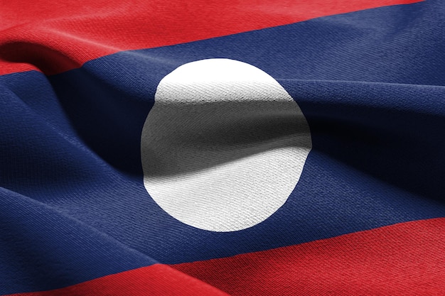 Gros plan illustration 3D drapeau du Laos