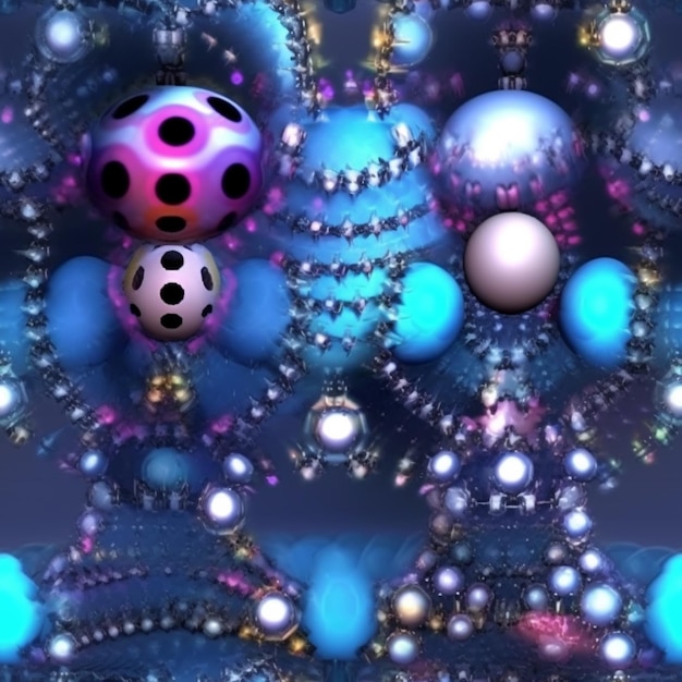 Un gros plan d'une image générée par ordinateur d'un tas de balles IA générative