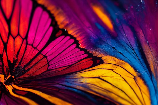 Gros plan sur un insecte papillon coloré motif saturé macro beauté dans la nature ornement animal