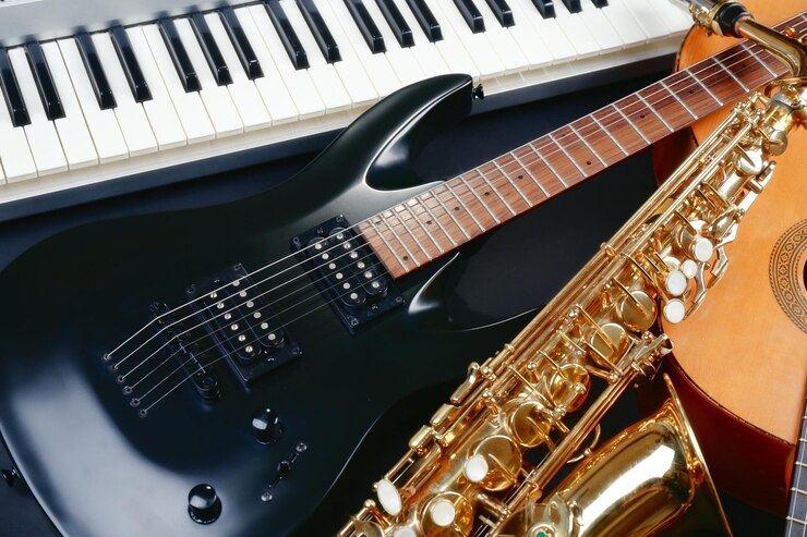 Photo gros plan d'instruments de musique