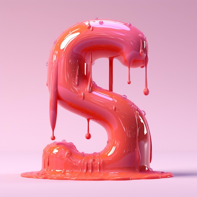 Un gros plan d'une lettre liquide s avec un générateur liquide goutte à goutte ai
