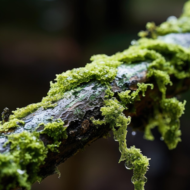 Gros plan de lichen sur une branche