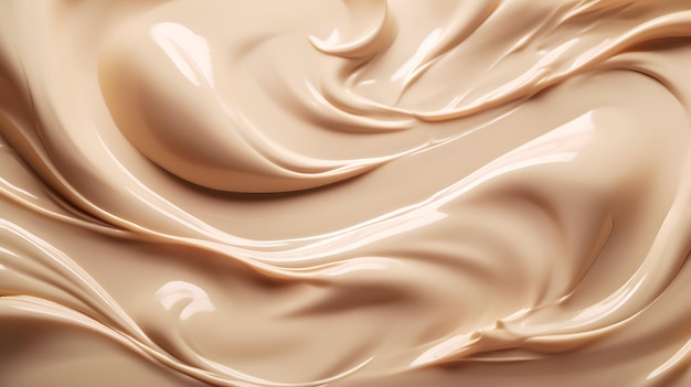 Un gros plan d'un liquide de couleur crème