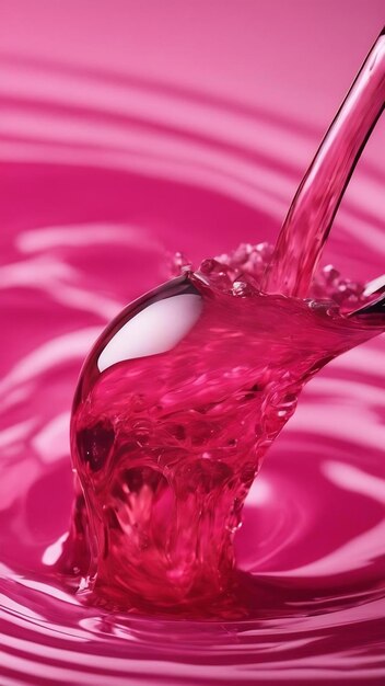 Un gros plan d'un liquide rose