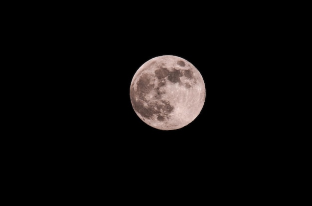 Gros plan de la lune montrant les détails de la surface lunaire.