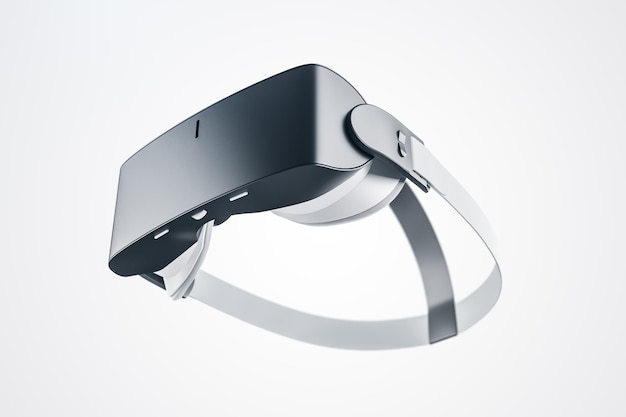 Gros plan sur des lunettes VR sur fond blanc Réalité virtuelle et concept de divertissement numérique Rendu 3D