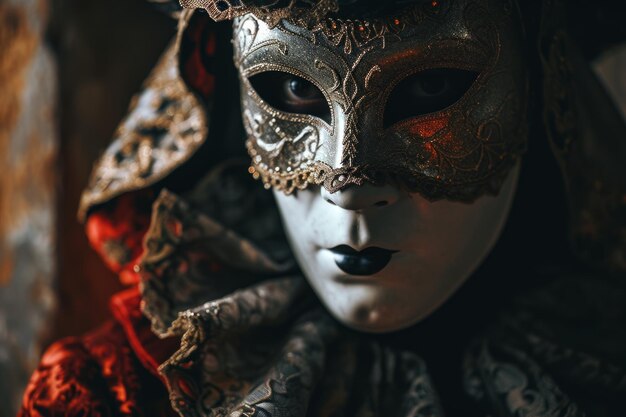 Un gros plan d'un masque vénitien