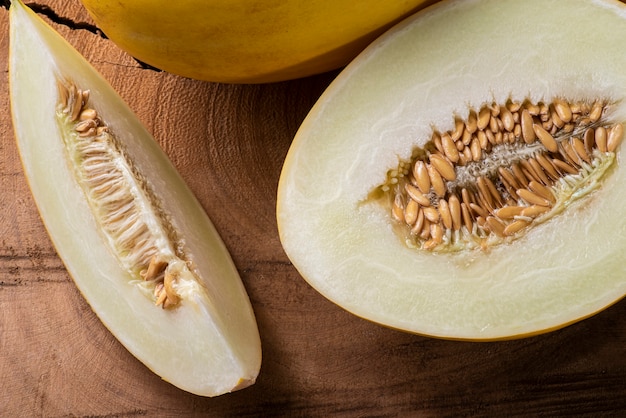 Gros plan sur les melons délicieux et mûrs