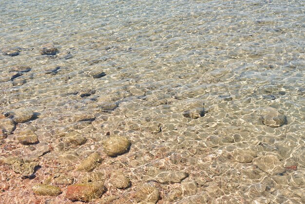 Gros plan, mer, océan, plage sable