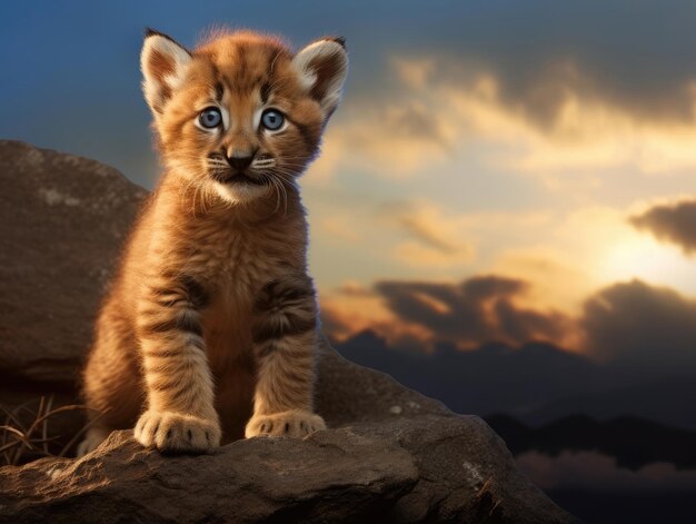 Gros plan d'un mignon petit puma