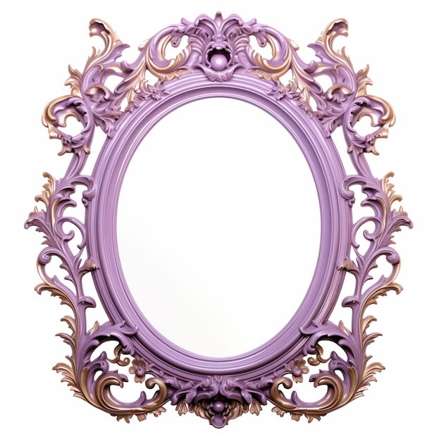 Photo un gros plan d'un miroir violet avec une ia générative sur fond blanc
