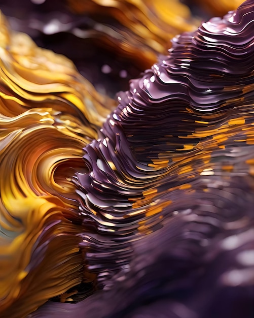 un gros plan d'un morceau de matériau violet et doré
