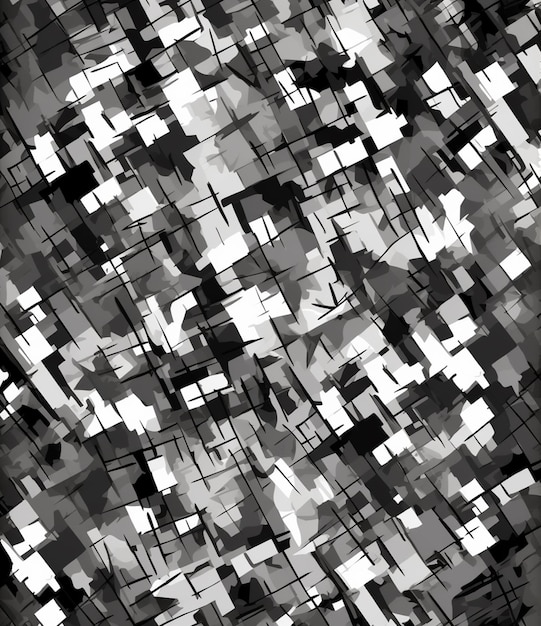 un gros plan d'un motif abstrait noir et blanc de carrés ai génératif