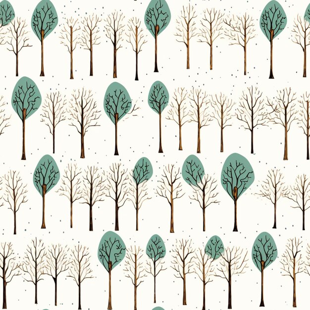 un gros plan d'un motif d'arbres sans feuilles ai génératif