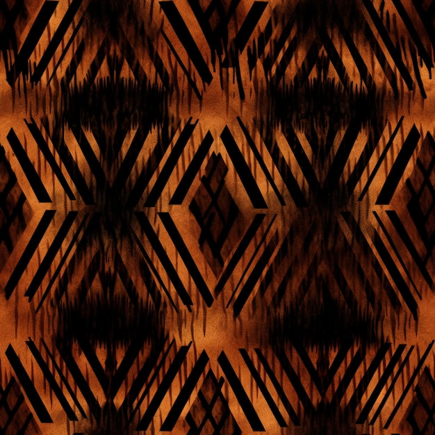 un gros plan d'un motif de carrés noirs et marrons ai génératif