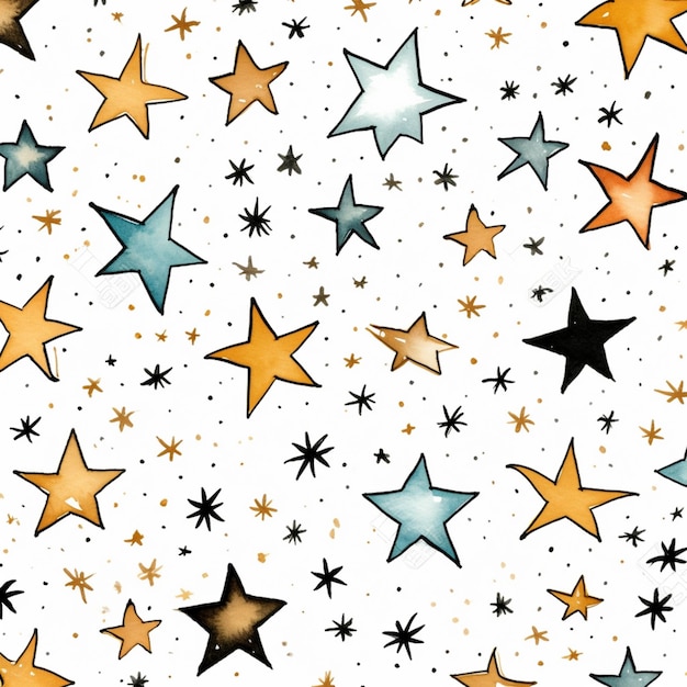 Un gros plan d'un motif d'étoiles sur fond blanc ai générative