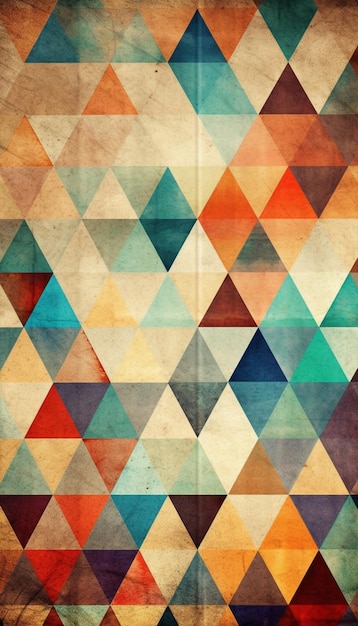 Photo un gros plan d'un motif géométrique coloré avec un effet grunge génératif ai