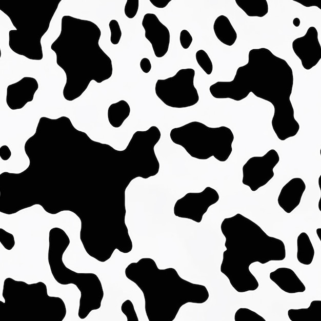 Photo un gros plan d'un motif d'impression de vache sur un fond blanc