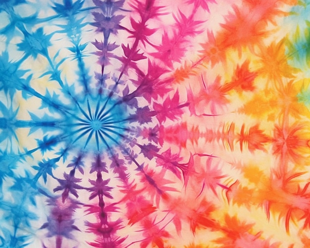 Photo un gros plan d'un motif tie-dye avec plusieurs couleurs générative ai