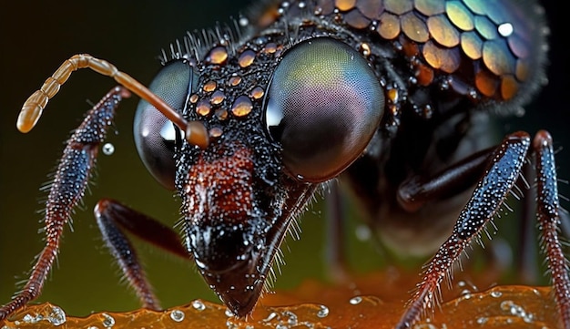 Un gros plan d'une mouche avec le mot insecte dessus