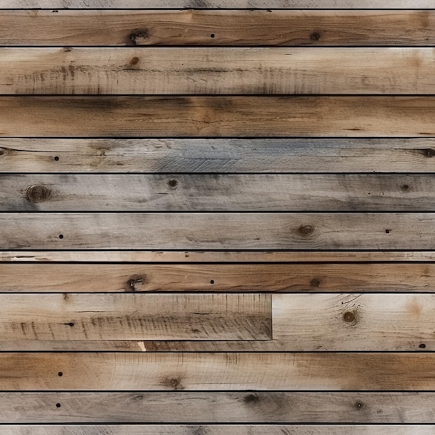 un gros plan d'un mur en bois avec beaucoup de planches de bois ai génératif