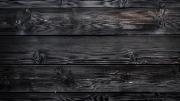 un gros plan d'un mur en bois avec un fond noir ai génératif