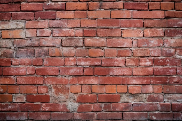 un gros plan d'un mur de briques avec une bouche d'incendie rouge ai générative