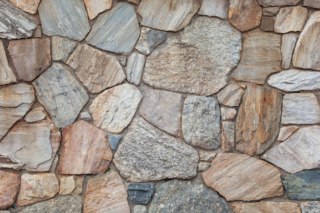 Un gros plan d'un mur fait de pierres.