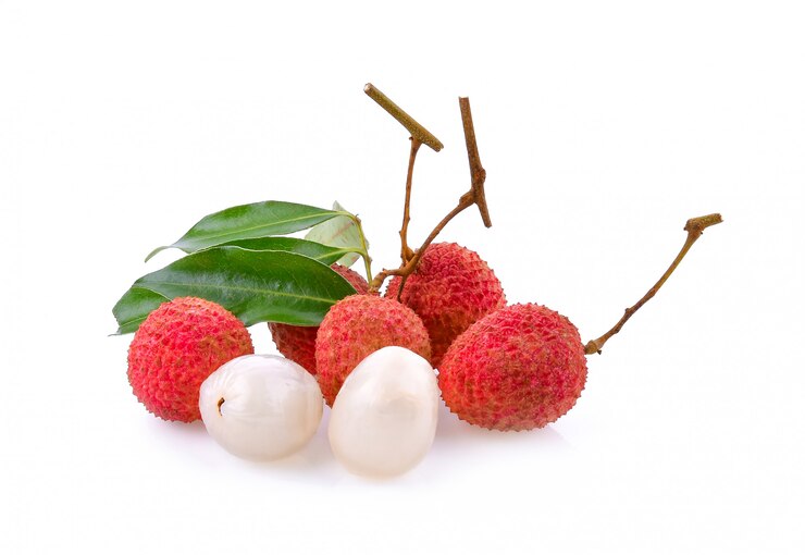 Gros plan, de, mûres, litchi, fruit