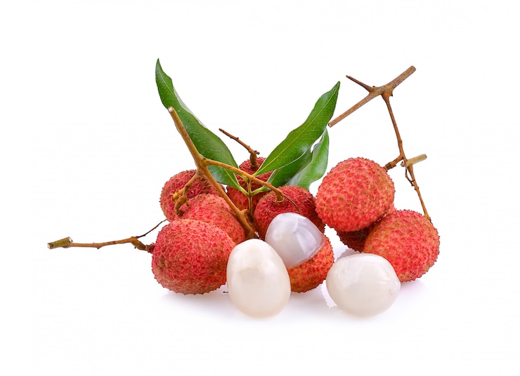 Gros plan, de, mûres, litchi, fruit