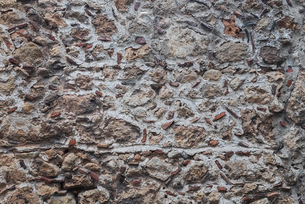 Gros plan des murs en pierre de fond en pierre