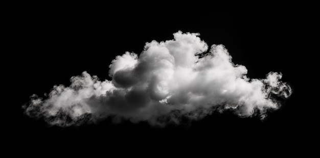 un gros plan d'un nuage dans l'air avec un fond noir ai générative