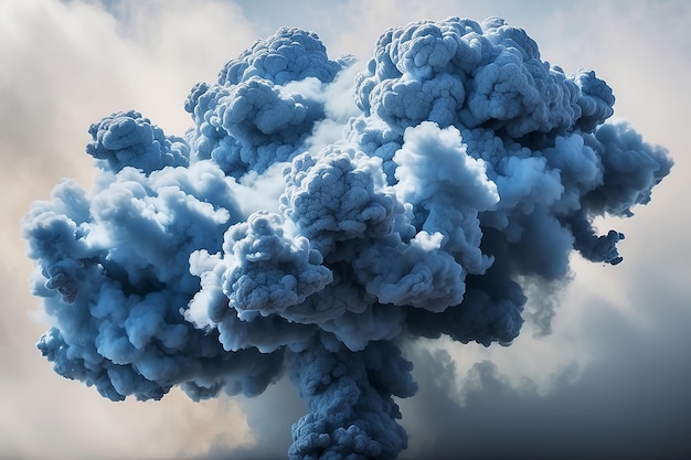 Un gros plan d'un nuage de fumée bleue dans l'air