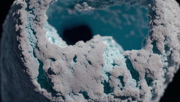 Photo un gros plan d'un objet bleu et blanc