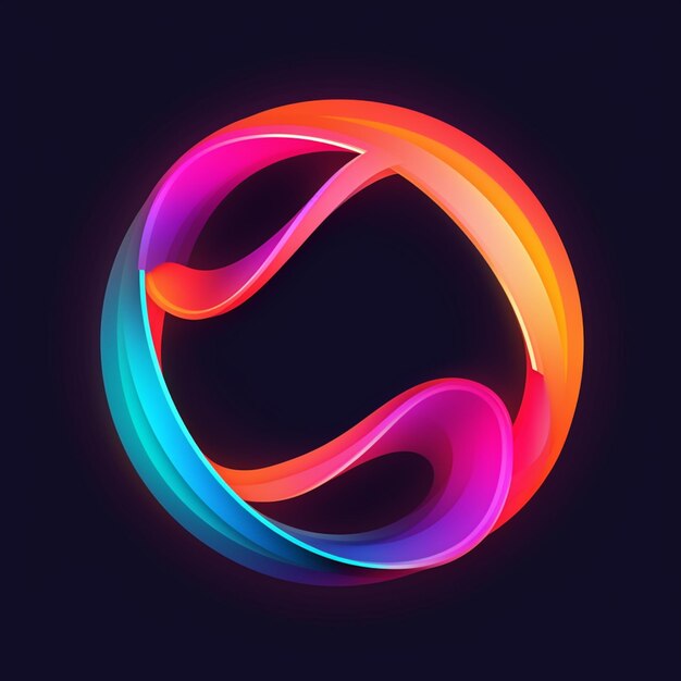 Un gros plan d'un objet circulaire coloré sur un fond noir ai générative