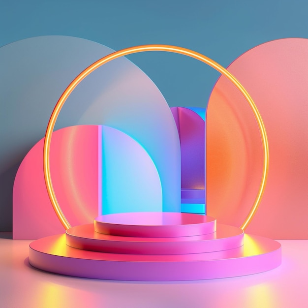 un gros plan d'un objet circulaire avec un générateur de lumière au néon